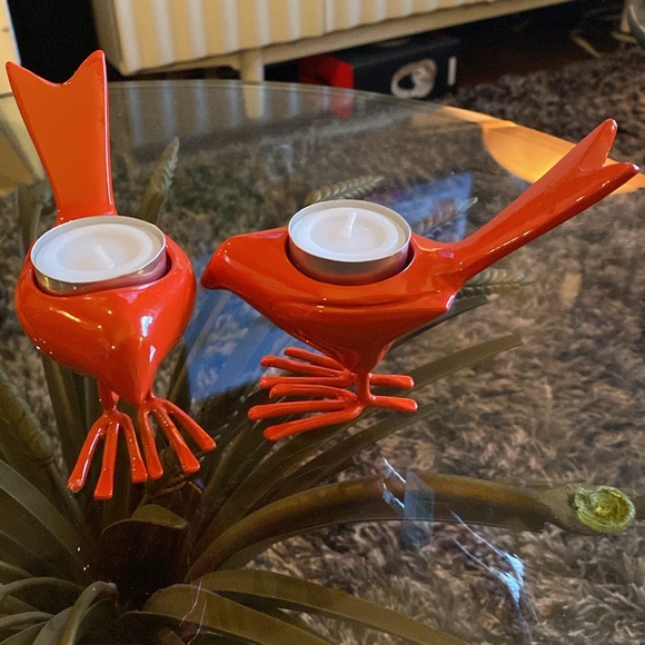 Pair of Bird votives. Metal. Made in India. Never used. - Picture 6 of 7